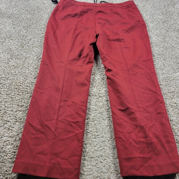 Le Suit Dress Pants Women's 18 Red Black Houndstooth Trouser Career Lined Tags - Picture 8 of 9